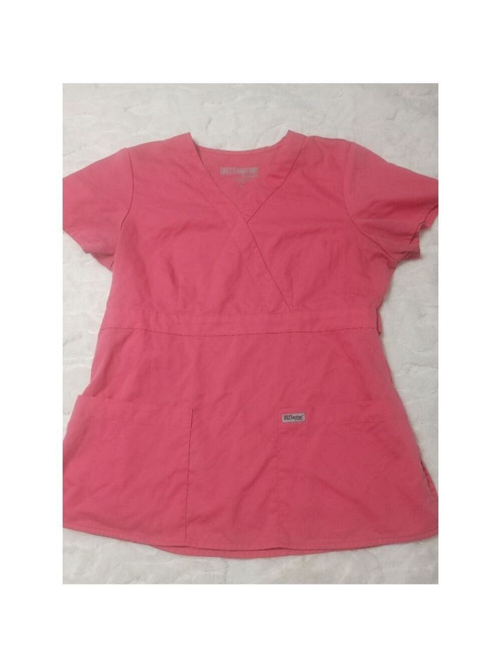 Women's Grey's Anatomy by Barco Coral pink Short Sleeve Scrub Top M